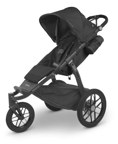 UPPAbaby Ridge Jogging Stroller Durable Performance Jogger with Smooth Ride + Never Flat Tires Built for Walking, Running+Hiking Water Bottle Holder+Basket Cover Included Jake (CharcoalCarbon Frame)