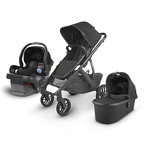 UPPAbaby Vista VStroller   Jake (BlackCarbonBlack Leather) + Mesa Infant Car Seat   Jake (Black)