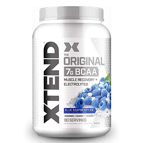 XTEND Original BCAA Powder Blue Raspberry Ice  Sugar Free Post Workout Muscle Recovery Drink with Amino Acids  g BCAAs for Men & Women  Servings