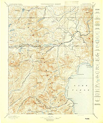 YellowMaps Truckee CA topo map, Scale, X inute, Historical, , x in   Polypropylene