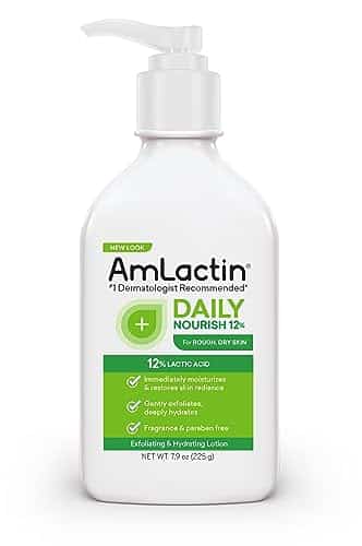 AmLactin Daily Moisturizing Lotion for Dry Skin  oz Pump Bottle  in Exfoliator   Body Lotion with % Lactic Acid, Dermatologist Recommended (Packaging May Vary)