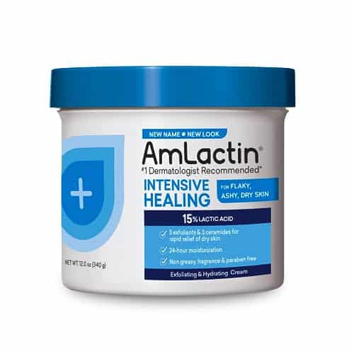 AmLactin Intensive Healing Body Cream  oz Tub  in Exfoliator and Moisturizer for Dry Skin with % Lactic Acid and Ceramides for Hour Moisturization