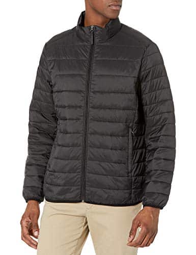 Amazon Essentials Men's Packable Lightweight Water Resistant Puffer Jacket (Available in Big & Tall), Black, XX Large