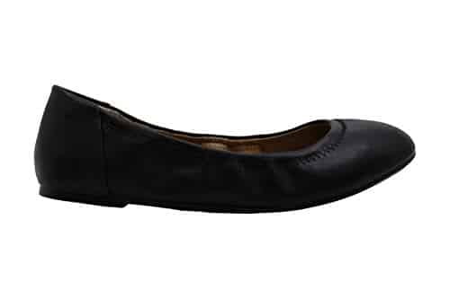 Amazon Essentials Women's Belice Ballet Flat, Black Faux Leather, ide