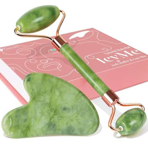 BAIMEI Gua Sha & Jade Roller Facial Tools Face Roller and Gua Sha Set for Puffiness and Redness Reducing Skin Care Routine, Self Care Gift for Men Women, Valentine's Day Gifts