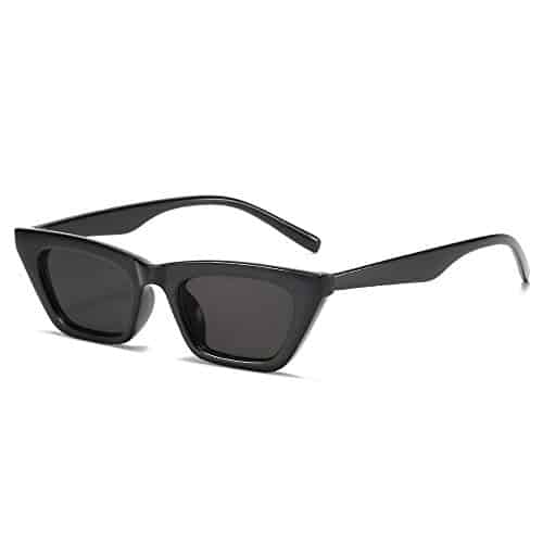 BOJOD Small Square Cat Eye sunglasses for women trendy retro skinny cool s sunglasses Black