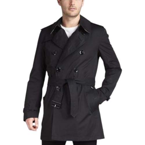 BURBERRY Mens Britton Short Trench Coat (US, Numeric, , Regular, Regular, Black)