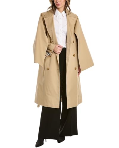 BURBERRY Womens Gabardine Trench Coat, , Brown