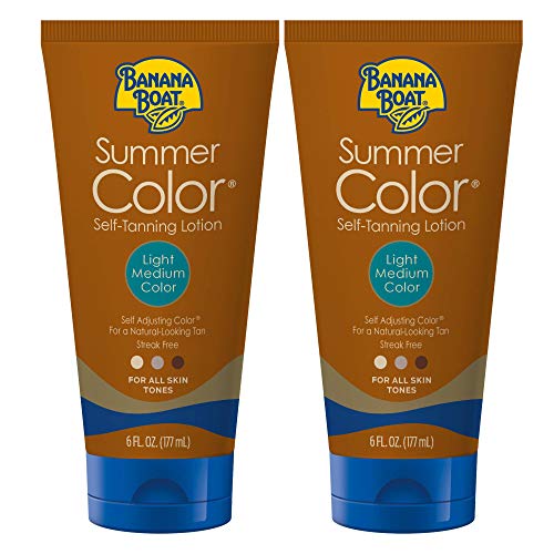 Banana Boat Summer Color Sunless Self Tanning Lotion, Reef Friendly, LightMedium, oz.  Count (Pack of )