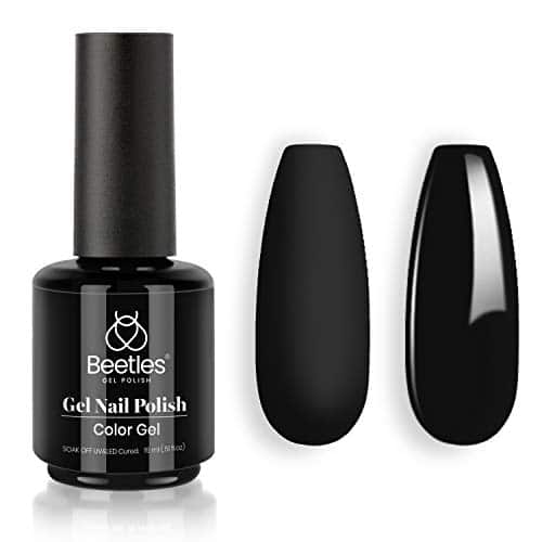 Beetles Gel Nail Polish, Pcs ml Audrey Black Color Soak Off Gel Polish Nail Art Manicure Salon DIY Nail Uv Lamp Gel Nail Design Decoration at Home Gift for Women Gel Nail Poli