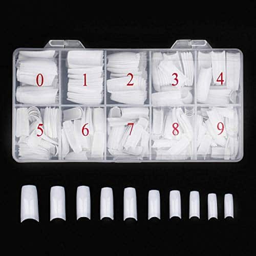 Beuniar Acrylic Nail Tips White Pcs French Artificial False Tip for Manicure Nails Art Salons & Home DIY