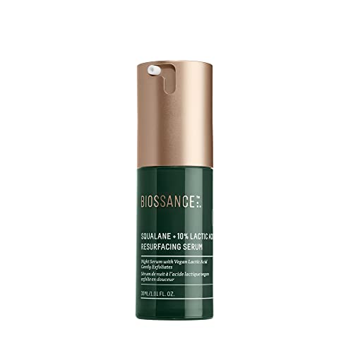 Biossance Squalane + Lactic Acid Resurfacing Night Serum. An Exfoliating AHA to Soften and Smooth Skin, Diminish Fine Lines and Brighten Complexion (ounces)