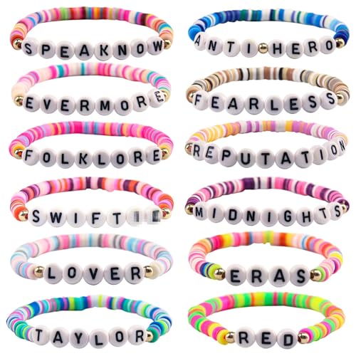 Carede Taylor Friendship Bracelets Eras Tour Bracelets Evermore Antihero Midnight Folklore Fearless Speaknow Lover Fearless Red Album Ts Bracelets,Pack of
