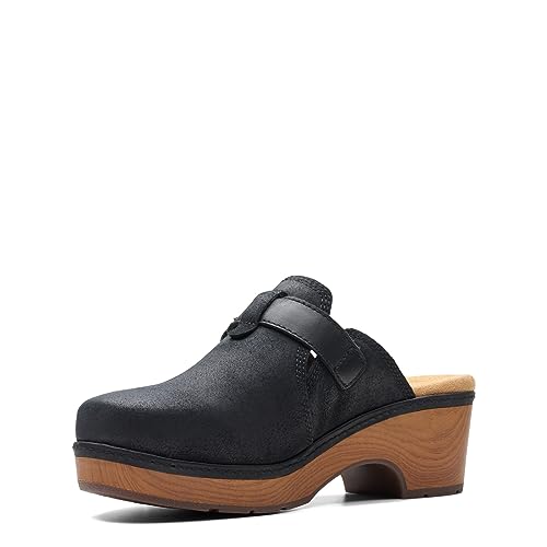 Clarks Women's Paizlee Nora Clog, Black Suede,