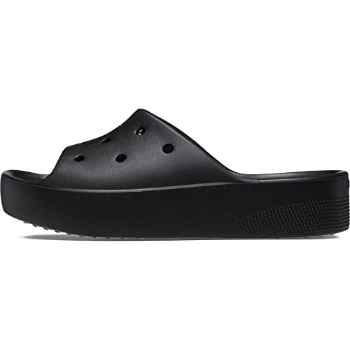 Crocs Women's Classic Slide  Platform Sandals, Black, Numeric_