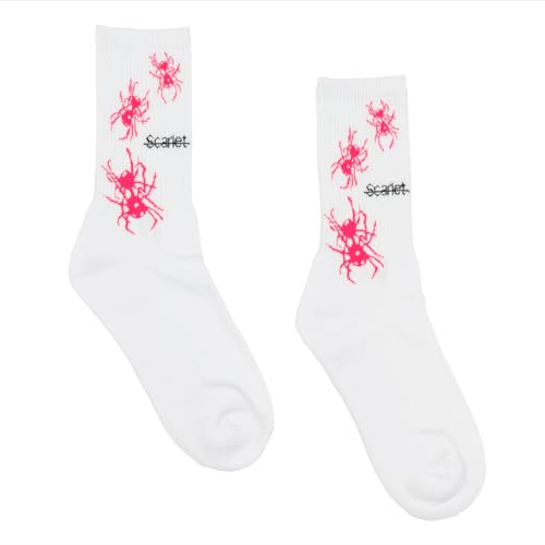 Doja Cat Official The Scarlet Tour Merch Spider Socks, White, One Size