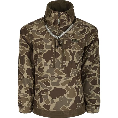 Drake Waterfowl MST Waterproof Fleece Lined Zip Jacket Old School Camo (as, alpha, s, regular, regular, Old School Timber Camo)