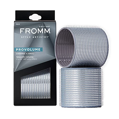 Fromm ProVolume Self Grip Ceramic Ionic Thermal Hair Rollers, Count, Large Salon Quality Hair Curlers for Long Hair and Curtain Bangs