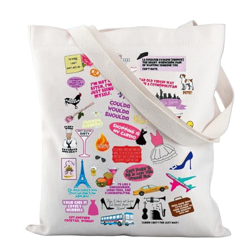 GTUP Carrie Bradshaw TV Show Gifts Shopping Bag SATC Inspired Reusable Tote Bag New York Girl Gift (Im not a Tote NY)