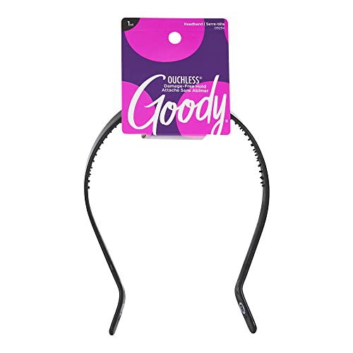 Goody Ouchless Medium Headband with Flex Tips   Flex Teeth Hold Bangs & Layers In Place for a Comfortable Fit   for All Hair Types   Pain Free Hair Accessories for Women, Men,