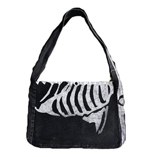 Goth Purse Aesthetic Messenger Bag Gothic Purse Grunge Bag Fairy Grunge Clothes Yk Fashion Skull Purse (Grey)