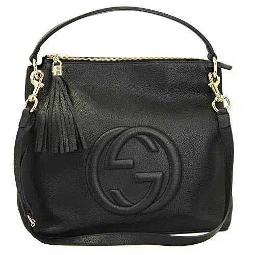 Gucci Soho Black Leather Hand Bag With Shoulder Strap