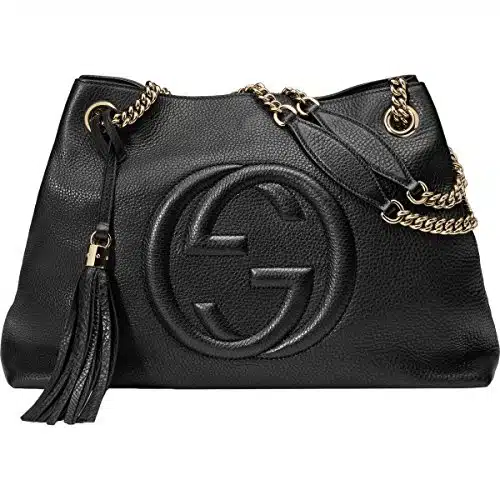 Gucci Soho Large Leather Chain Shoulder Handbag Black BHFO