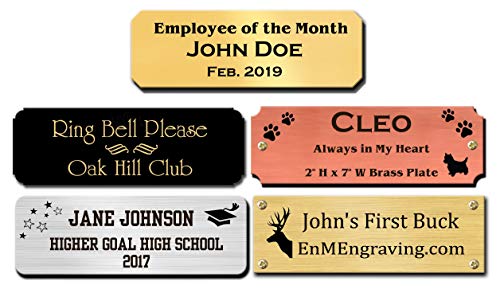 H x , Custom Engraved Solid Brass Name Plates, Polished Finish, Personalized Tags, Nameplate Memorial, Made in USA