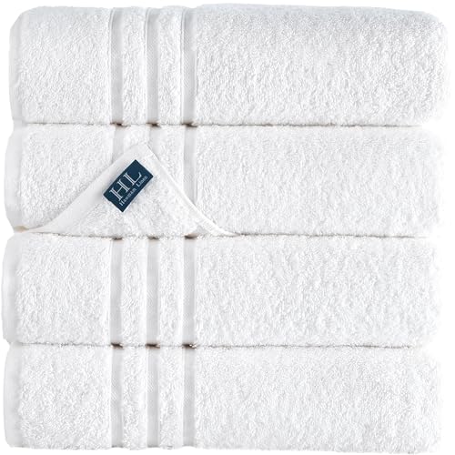 Hammam Linen White Bath Towels Pack   xSoft and Absorbent, Premium Quality Perfect for Daily Use % Cotton Towel GSM