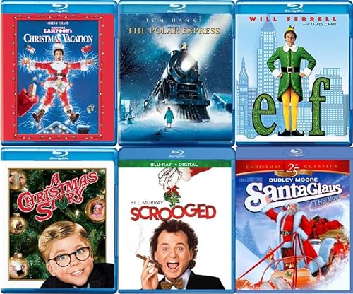 Holiday Family Classics ovie Blu ray Collection Christmas Story  Christmas Story  The Polar Express  National Lampoons Christmas Vacation  Elf  Scrooged  Santa Claus The Movie