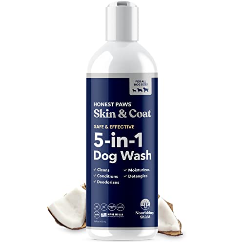 Honest Paws Dog Wash and Conditioner   in for Allergies and Dry, Itchy, Moisturizing for Sensitive Skin   Sulfate Free, Plant Based, All Natural  Fl Oz