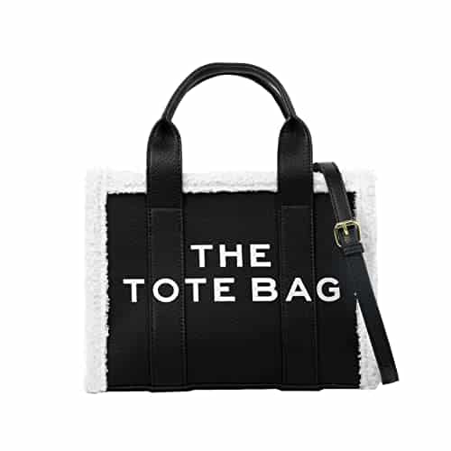JQAliMOVV The Tote Bags for Women   Personalized Leather Mini Top Handle Crossbody Handbag for Travel Work Shopping (Black)