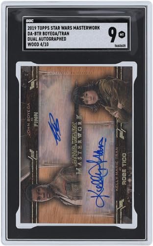 John Boyega and Kelly Marie Tran Star Wars Autographed Topps Masterworks #BTR #SGC Authenticated Card   Movie Trading Cards