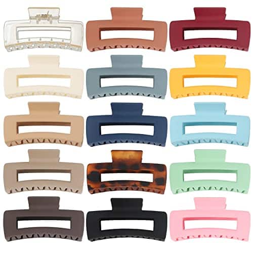 Luraseea Pack Hair Claw Clips Big Hair Clips Inch Rectangular Claw Clips for Women and Girls Non slip Banana Jaw Clips