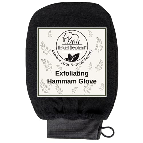 Natural Elephant Exfoliating Hammam Glove   Pure Black