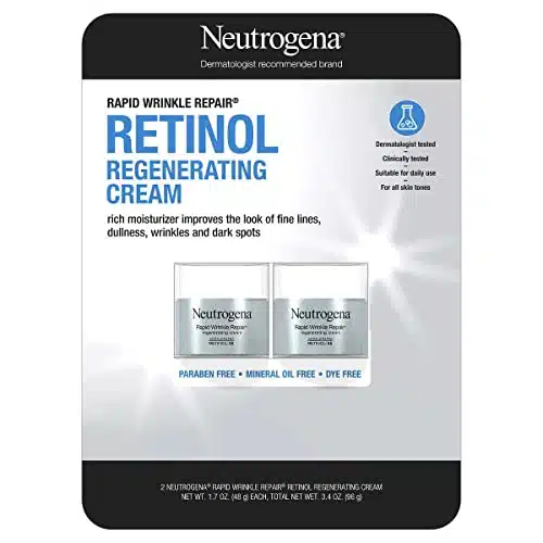Neutrogena Rapid Wrinkle Repair Retinol Face Moisturizer, Daily Anti Aging Cream with & Hyaluronic Acid to Fight Fine Lines, Wrinkles, Dark Spots, oz (pack of ) Ounce
