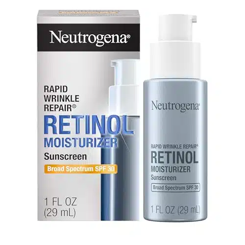 Neutrogena Rapid Wrinkle Repair Retinol Face Moisturizer with SPF Sunscreen, Daily Anti Aging Face Cream with Retinol & Hyaluronic Acid to Fight Fine Lines, Wrinkles, & Dark S