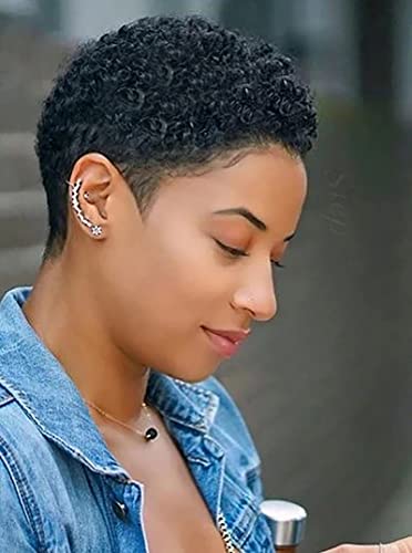 Nicelatus Short Wigs for Black Women Short Black Curly Hairstyle Short Black Wig Short Afro Black Curly Haircuts For Women African American