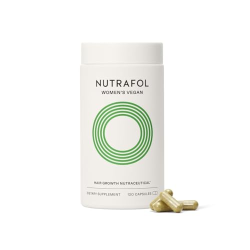 Nutrafol Women's Vegan Hair Growth Supplements, Plant based, Ages , Clinically Tested for Visibly Thicker, Stronger Hair, Dermatologist Recommended   onth Supply