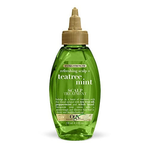 OGX Extra Strength Refreshing + Invigorating Teatree Mint Dry Scalp Treatment with Witch Hazel Astringent to Help Remove Scalp Buildup, Paraben Free, Sulfate Surfactant Free, fl oz