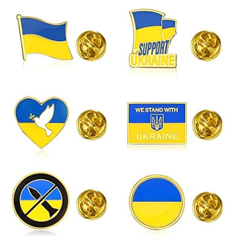 PCS Ukraine Flag Pin,Support Ukraine Pins Brooches,I Stand with Ukraine,Peace Pigeon Enamel Pin Badge,Show Your Support to Peace