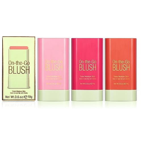 PICKX On the Go Makeup Blush Stick Tinted Moisture Stick, Shadow Lips Cheek Blusher Creamy Makeup Long Lasting Natural Nude Makeup for All Skin (PC)