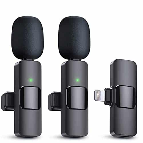PQRQP Pack Wireless Lavalier Microphones for iPhone, iPad   Crystal Clear Sound Quality for Recording, Live Streaming, YouTube, Facebook, TikTok