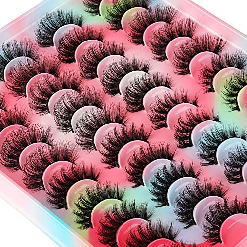 Pairs False Eyelashes Natural Fluffy Cat Eye Fake Eye Lashes Styles Mixed Thick Wispy D Faux Mink Eyelashes Multipack