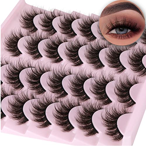 Pairs Wispy Mink Lashes Fluffy Eye Lashes Natural Look D Volume mm Fake Eyelashes Pack by TNFVLONEINS
