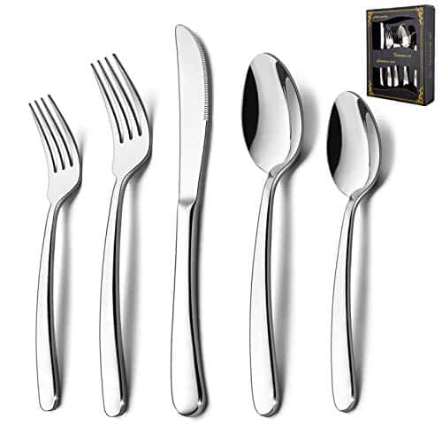 Piece Heavy Duty Silverware Set, HaWare Stainless Steel Solid Flatware Cutlery for , Modern & Elegant Design for HomeHotelWedding, Mirror Polished and Dishwasher Safe