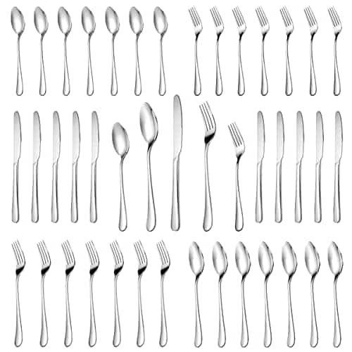Piece Silverware Set Service for ,Premium Stainless Steel Flatware Set,Mirror Polished Cutlery Utensil Set,Durable Home Kitchen Eating Tableware Set,Include Fork Knife Spoon S