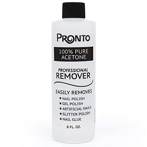 Pronto % Pure Acetone   Quick, Professional Nail Polish Remover   For Natural, Gel, Acrylic, Sculptured Nails (FL. OZ.)