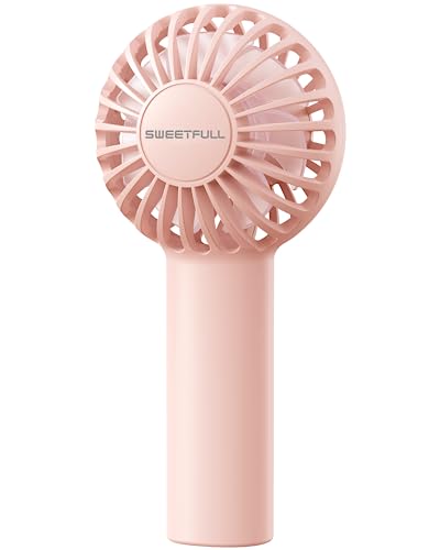SWEETFULL Mini Portable Fan Powerful Handheld Fan Rechargeable,Speeds Personal Small Hand Fan for Travel Makeup Eyelash Fan for Stylish Kids Girls Women USB Cute Design