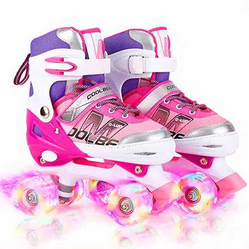 Sowume Adjustable Kids Roller Skates for Girls and Women, All heels of Girl's Skates Shine, Safe and Fun Illuminating for Beginner